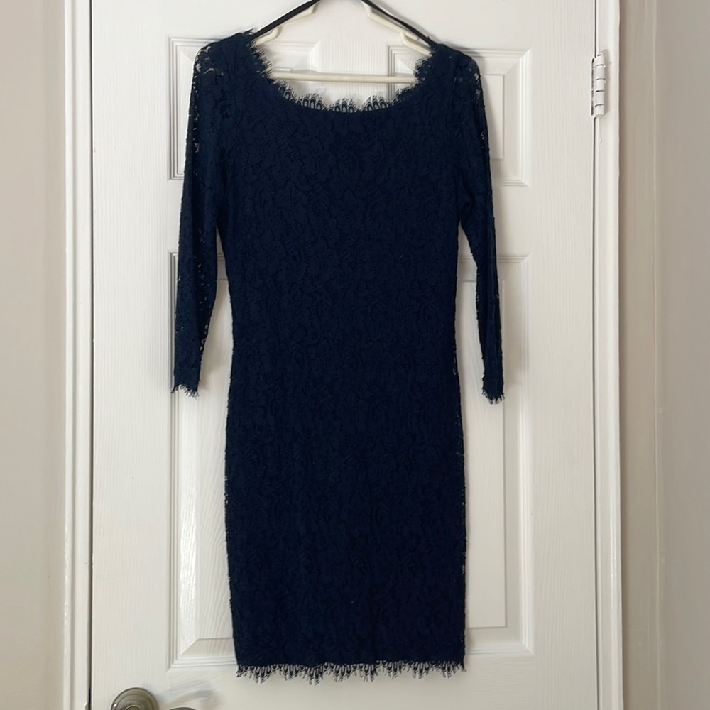 Diane Von Furstenberg Navy Lace Dress